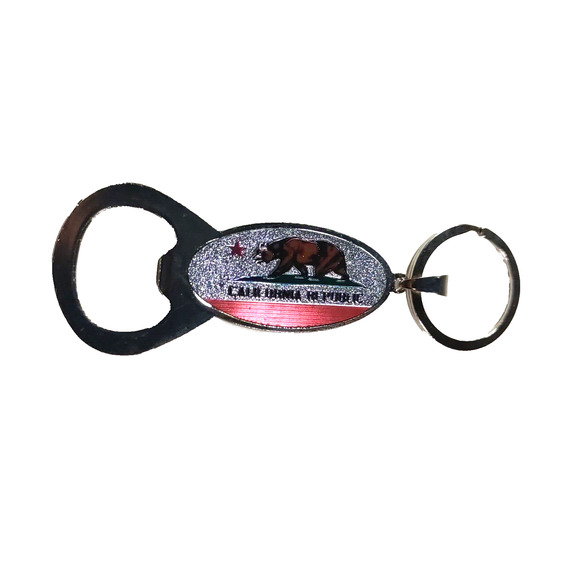 California Republic Bear Metal Keychain Bottle Opener - Picture 2 of 3